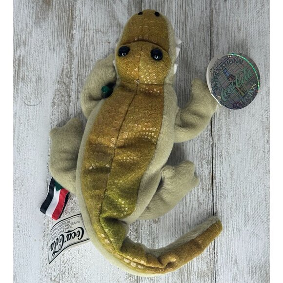 Vintage Coca-Cola Stuffed Beanie Crocodile CRUNCH SUDAN 1999 - Picture 4 of 12